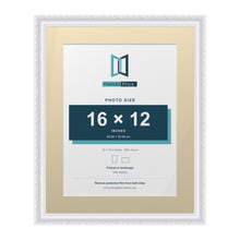 Louis Range White Picture, Photo & Poster Frame with Ivory Mount - 20x16" Frame for 16x12" Photo, White