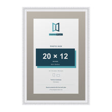 Louis Range White Picture, Photo & Poster Frame with Dawn Grey Mount - 24x16" Frame for 20x12" Photo, White