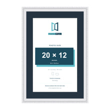Louis Range White Picture, Photo & Poster Frame with Pacific Blue Mount - 24x16" Frame for 20x12" Photo, White