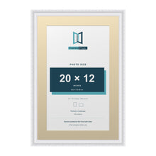 Louis Range White Picture, Photo & Poster Frame with Ivory Mount - 24x16" Frame for 20x12" Photo, White