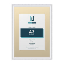 Louis Range White Picture, Photo & Poster Frame with Ivory Mount - A2 Frame for A3 Photo, White
