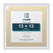 Louis Range White Picture, Photo & Poster Frame with Ivory Mount - 17x17" Frame for 13x13" Photo, White