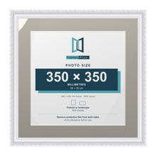 Louis Range White Picture, Photo & Poster Frame with Dawn Grey Mount - 45x45cm Frame for 35x35cm Photo, White