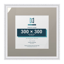 Louis Range White Picture, Photo & Poster Frame with Dawn Grey Mount - 45x45cm Frame for 30x30cm Photo, White