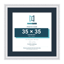 Louis Range White Picture, Photo & Poster Frame with Pacific Blue Mount - 45x45cm Frame for 35x35cm Photo, White
