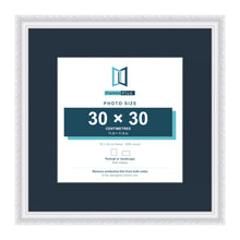 Louis Range White Picture, Photo & Poster Frame with Pacific Blue Mount - 45x45cm Frame for 30x30cm Photo, White