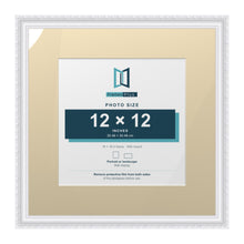 Louis Range White Picture, Photo & Poster Frame with Ivory Mount - 18x18" Frame for 12x12" Photo, White