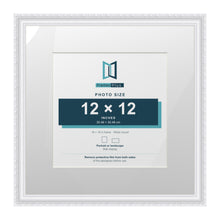 Louis Range White Picture, Photo & Poster Frame with White Mount - 18x18" Frame for 12x12" Photo, White