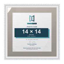 Louis Range White Picture, Photo & Poster Frame with Dawn Grey Mount - 18x18" Frame for 14x14" Photo, White