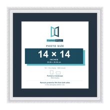 Louis Range White Picture, Photo & Poster Frame with Pacific Blue Mount - 18x18" Frame for 14x14" Photo, White