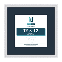 Louis Range White Picture, Photo & Poster Frame with Pacific Blue Mount - 18x18" Frame for 12x12" Photo, White