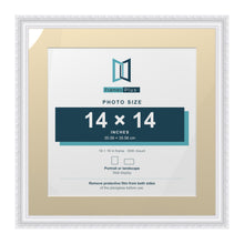 Louis Range White Picture, Photo & Poster Frame with Ivory Mount - 18x18" Frame for 14x14" Photo, White