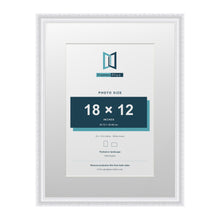 Louis Range White Picture, Photo & Poster Frame with White Mount - 24x18" Frame for 18x12" Photo, White