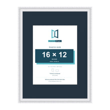 Louis Range White Picture, Photo & Poster Frame with Pacific Blue Mount - 24x18" Frame for 16x12" Photo, White