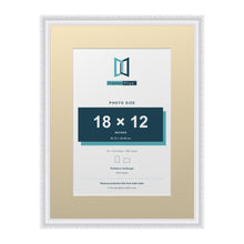 Louis Range White Picture, Photo & Poster Frame with Ivory Mount - 24x18" Frame for 18x12" Photo, White