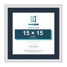 Louis Range White Picture, Photo & Poster Frame with Pacific Blue Mount - 19x19" Frame for 15x15" Photo, White