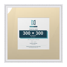 Louis Range White Picture, Photo & Poster Frame with Ivory Mount - 50x50cm Frame for 30x30cm Photo, White