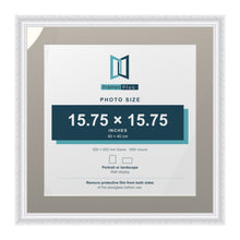 Louis Range White Picture, Photo & Poster Frame with Dawn Grey Mount - 50x50cm Frame for 40x40cm Photo, White
