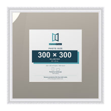 Louis Range White Picture, Photo & Poster Frame with Dawn Grey Mount - 50x50cm Frame for 30x30cm Photo, White
