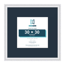 Louis Range White Picture, Photo & Poster Frame with Pacific Blue Mount - 50x50cm Frame for 30x30cm Photo, White