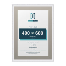 Louis Range White Picture, Photo & Poster Frame with Dawn Grey Mount - 70x50cm Frame for 60x40cm Photo, White