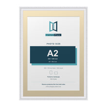 Louis Range White Picture, Photo & Poster Frame with Ivory Mount - 70x50cm Frame for A2 Photo, White
