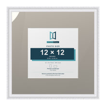 Louis Range White Picture, Photo & Poster Frame with Dawn Grey Mount - 20x20" Frame for 12x12" Photo, White