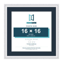 Louis Range White Picture, Photo & Poster Frame with Pacific Blue Mount - 20x20" Frame for 16x16" Photo, White