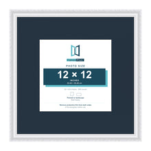 Louis Range White Picture, Photo & Poster Frame with Pacific Blue Mount - 20x20" Frame for 12x12" Photo, White