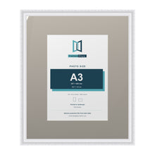 Louis Range White Picture, Photo & Poster Frame with Dawn Grey Mount - 24x20" Frame for A3 Photo, White