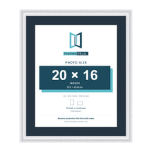 Louis Range White Picture, Photo & Poster Frame with Pacific Blue Mount - 24x20" Frame for 20x16" Photo, White