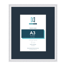 Louis Range White Picture, Photo & Poster Frame with Pacific Blue Mount - 24x20" Frame for A3 Photo, White