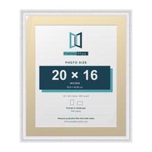 Louis Range White Picture, Photo & Poster Frame with Ivory Mount - 24x20" Frame for 20x16" Photo, White