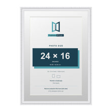 Louis Range White Picture, Photo & Poster Frame with White Mount - 28x20" Frame for 24x16" Photo, White