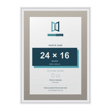 Louis Range White Picture, Photo & Poster Frame with Dawn Grey Mount - 28x20" Frame for 24x16" Photo, White