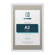 Louis Range White Picture, Photo & Poster Frame with Dawn Grey Mount - 30x20" Frame for A2 Photo, White