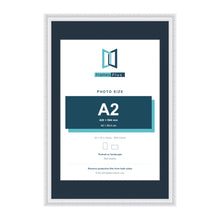 Louis Range White Picture, Photo & Poster Frame with Pacific Blue Mount - 30x20" Frame for A2 Photo, White