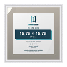 Louis Range White Picture, Photo & Poster Frame with Dawn Grey Mount - 52x52cm Frame for 40x40cm Photo, White