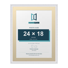Louis Range White Picture, Photo & Poster Frame with Ivory Mount - 28x22" Frame for 24x18" Photo, White