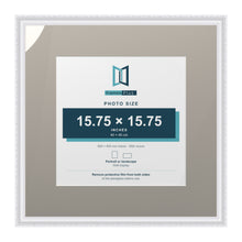 Louis Range White Picture, Photo & Poster Frame with Dawn Grey Mount - 60x60cm Frame for 40x40cm Photo, White