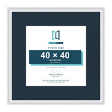 Louis Range White Picture, Photo & Poster Frame with Pacific Blue Mount - 60x60cm Frame for 40x40cm Photo, White