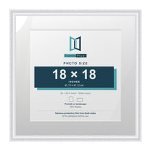 Louis Range White Picture, Photo & Poster Frame with White Mount - 24x24" Frame for 18x18" Photo, White