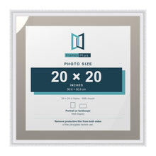 Louis Range White Picture, Photo & Poster Frame with Dawn Grey Mount - 24x24" Frame for 20x20" Photo, White