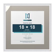 Louis Range White Picture, Photo & Poster Frame with Dawn Grey Mount - 24x24" Frame for 18x18" Photo, White