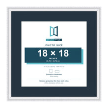 Louis Range White Picture, Photo & Poster Frame with Pacific Blue Mount - 24x24" Frame for 18x18" Photo, White