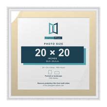 Louis Range White Picture, Photo & Poster Frame with Ivory Mount - 24x24" Frame for 20x20" Photo, White