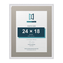 Louis Range White Picture, Photo & Poster Frame with Dawn Grey Mount - 30x24" Frame for 24x18" Photo, White