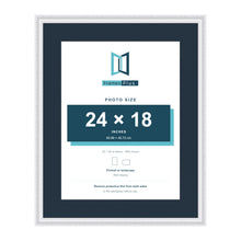 Louis Range White Picture, Photo & Poster Frame with Pacific Blue Mount - 30x24" Frame for 24x18" Photo, White