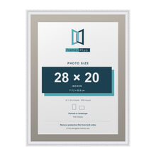Louis Range White Picture, Photo & Poster Frame with Dawn Grey Mount - 32x24" Frame for 28x20" Photo, White