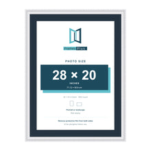 Louis Range White Picture, Photo & Poster Frame with Pacific Blue Mount - 32x24" Frame for 28x20" Photo, White